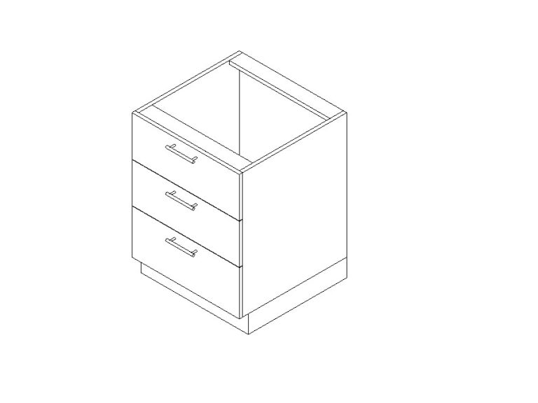 Cabinet base three drawers Revit family