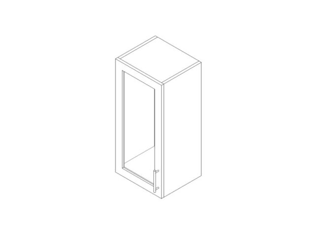 Cabinet wall mount one door with glass Revit family