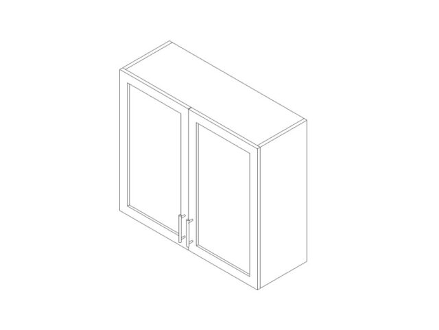 Cabinet wall two door glass glass Revit family