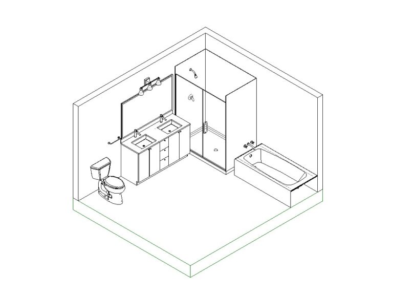 Bathroom model 01 Revit 3D by BIMLibrary.co