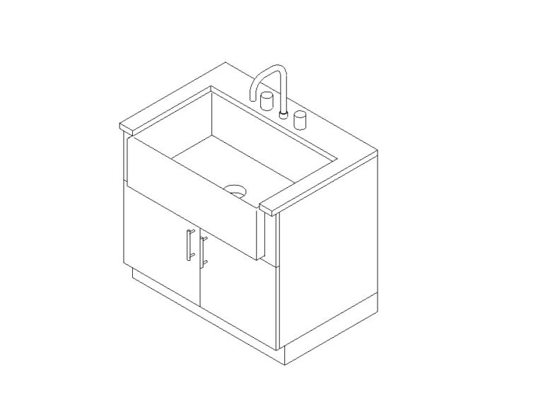 farmhouse cabinet sink 3D Revit model and family