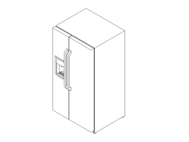 fridge side by side Revit model