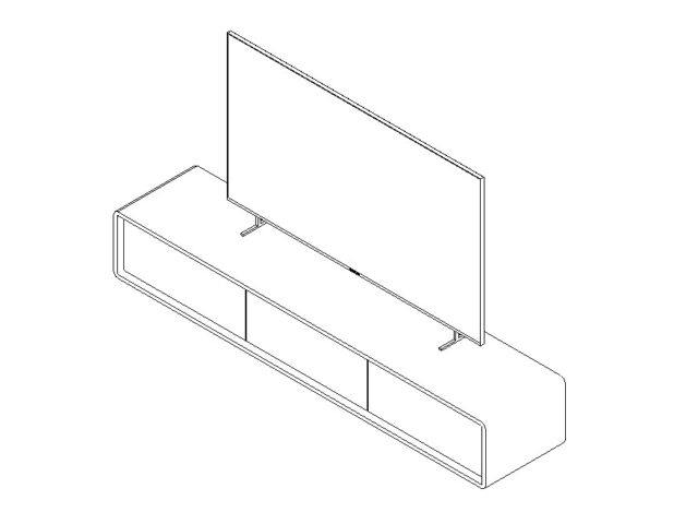 tv stand frame modern Revit family 3d