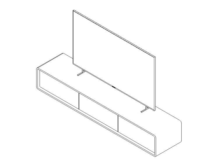 tv stand frame modern Revit family 3d