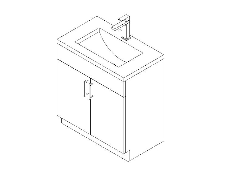 vanity two doors counter revit family