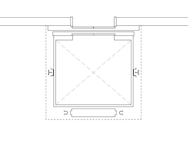 Elevator lift double door 2D cab plan Revit family