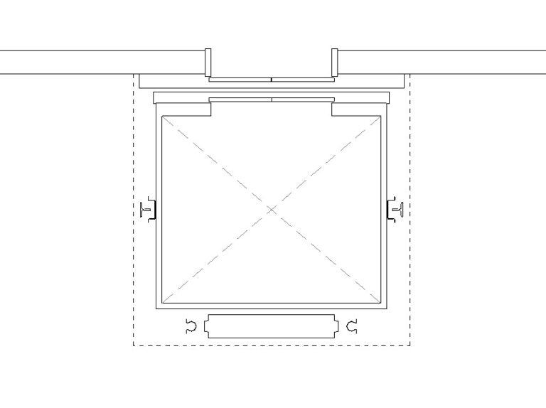 Elevator lift double door 2D cab plan Revit family