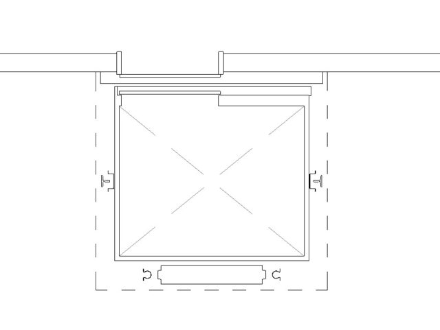 Elevator lift single door side 2d cab plan Revit Family