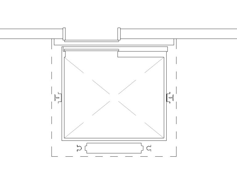 Elevator lift single door side 2d cab plan Revit Family