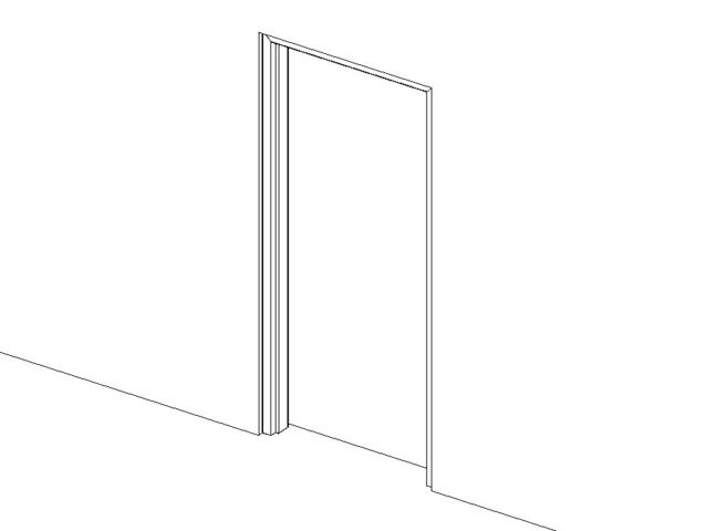 Hollow metal door exterior flush 36x84 3d Revit Family