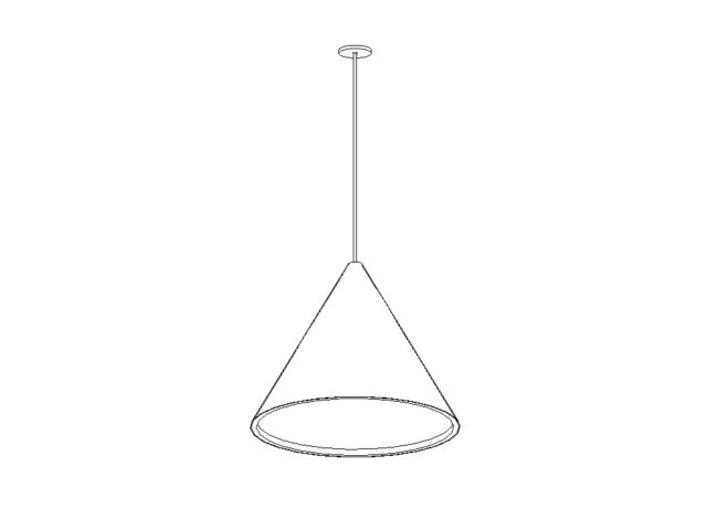 Lighting fixture pendant cone shade Revit family 3d