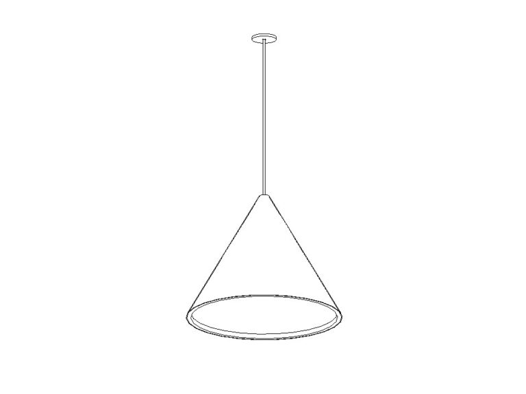 Lighting fixture pendant cone shade Revit family 3d