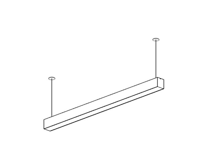 Pendant linear 4 inch wide and suspension cable Revit 3D