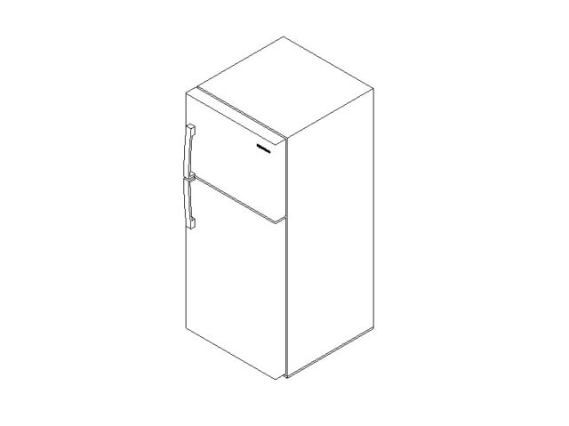 Refrigerator top freezer handle 01 Revit 3D family Fridge