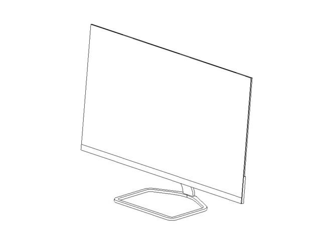 Computer monitor 27inch slim Revit family 3D