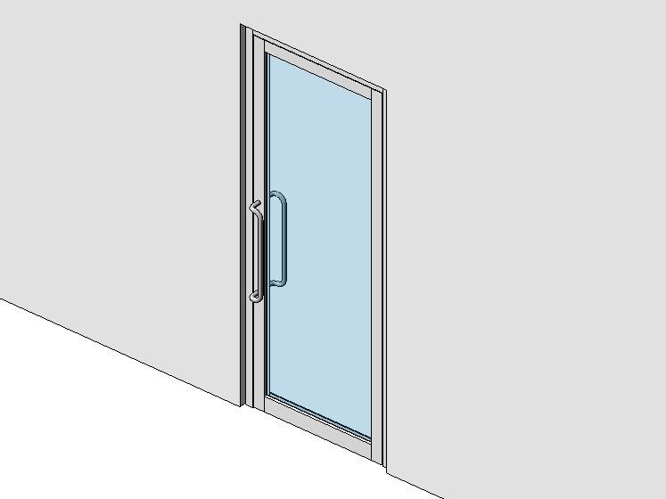 Glass door narrow frame Revit family