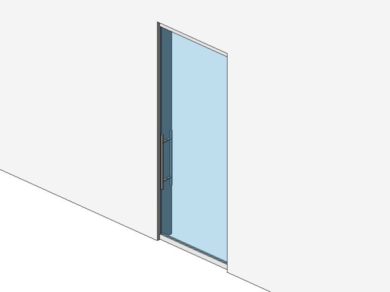 Glass door low profile frame Revit family