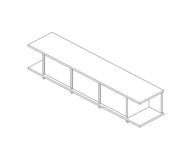 Media center console TV parametric Revit family