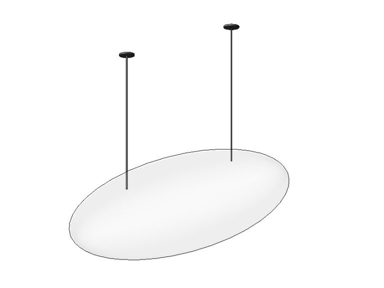 Pendant ellipsoid light Revit 3d