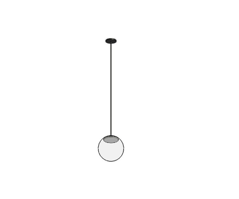 Pendant light globe glass Revit 3d