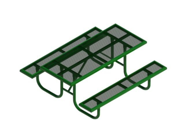 Picnic table with two benches Revit family 3D