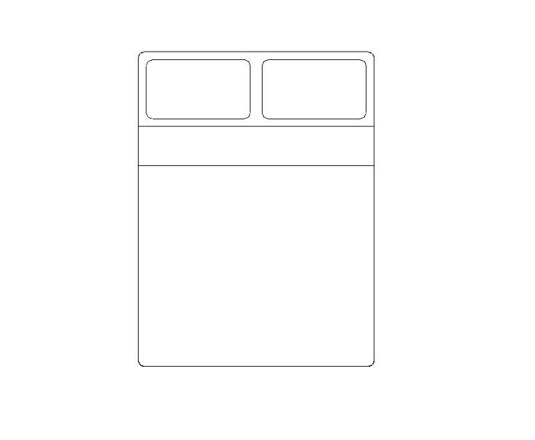 2D bed furniture parametric Revit family for 2D planning and presentations