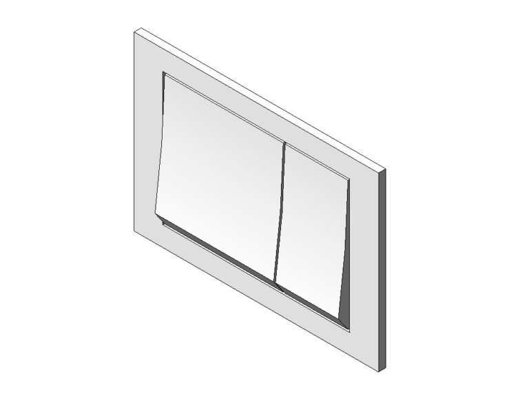 Dual flush actuator square buttons wall mount Revit family