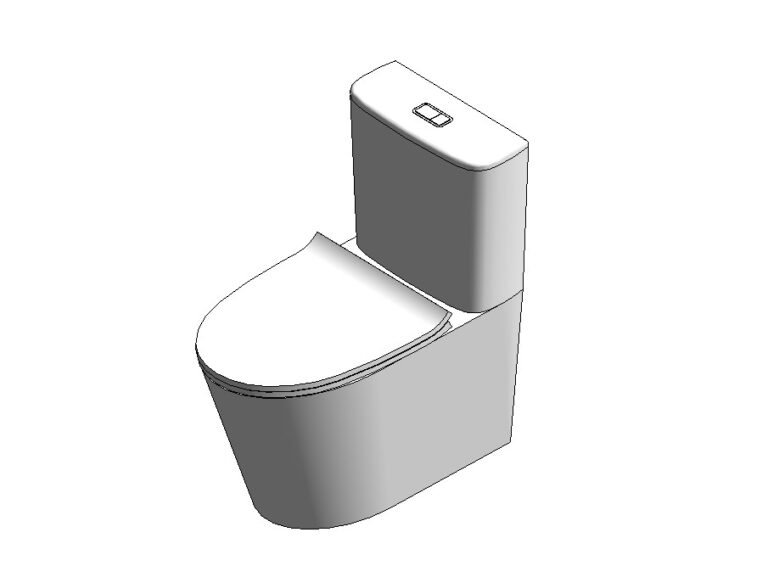 Elongated toilet floor mount modern Revit family