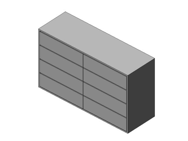 Dresser modern simple 8 drawers Revit family