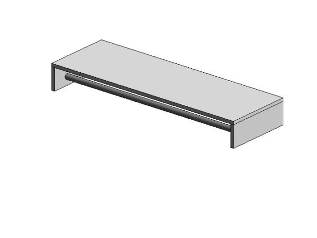 Shelf with rod for closet Revit family