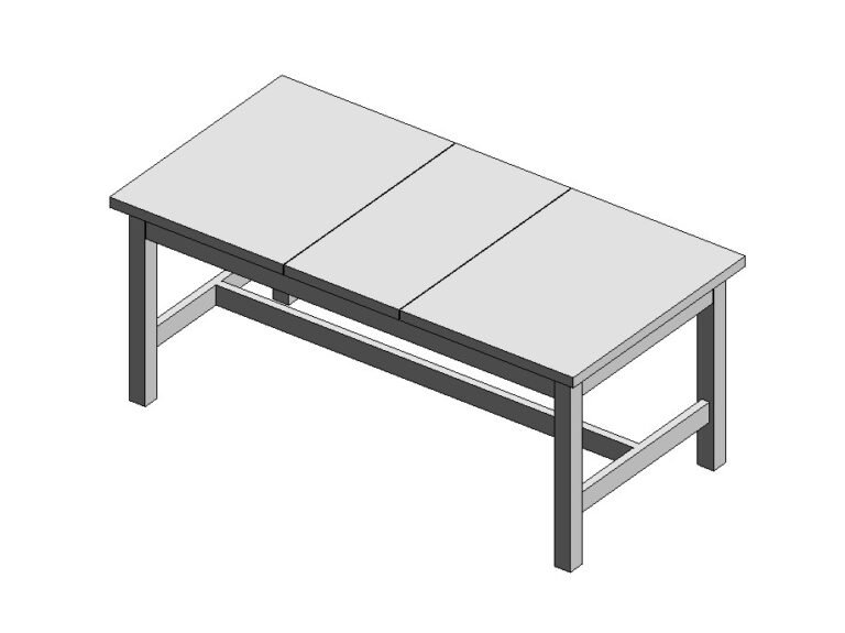 Dining table large adjustable 3D View