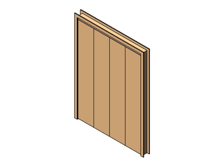 bifold door standard with four flush panels revit family 3d