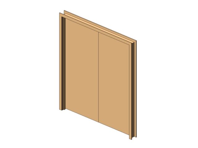 double flush wood door revit family 3d