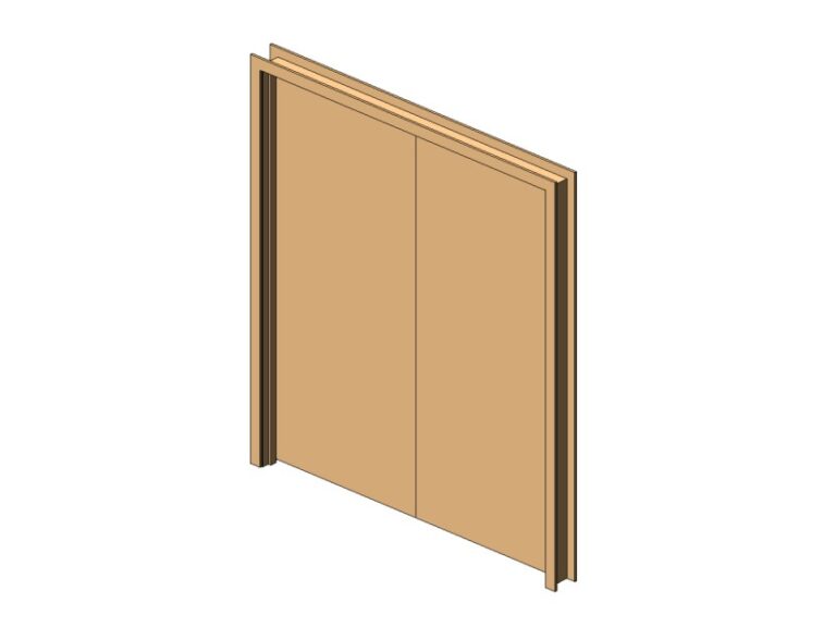 double flush wood door revit family 3d