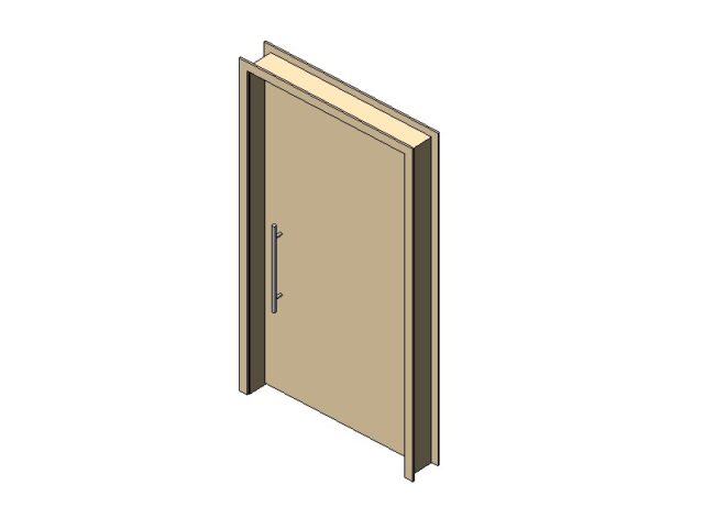 pivot door solid wood revit family 3d