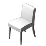 dining chair elegant wood fabric revit family 3d view