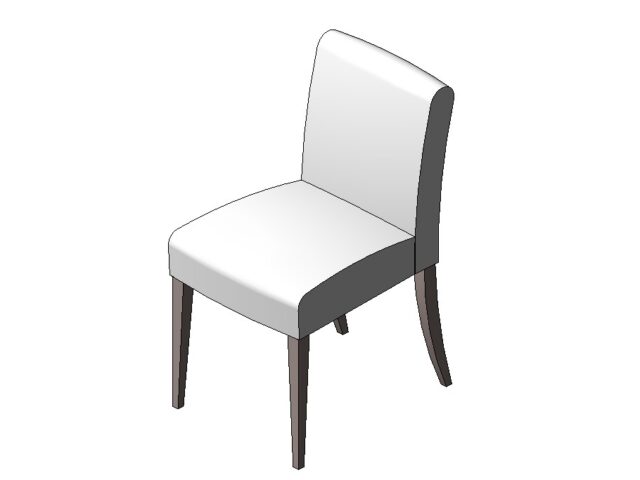 dining chair elegant wood fabric revit family 3d view