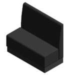 banquette booth two seater revit family 3d view