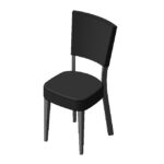 chair upholstered dining cafe style restaurant modern revit family 3d view