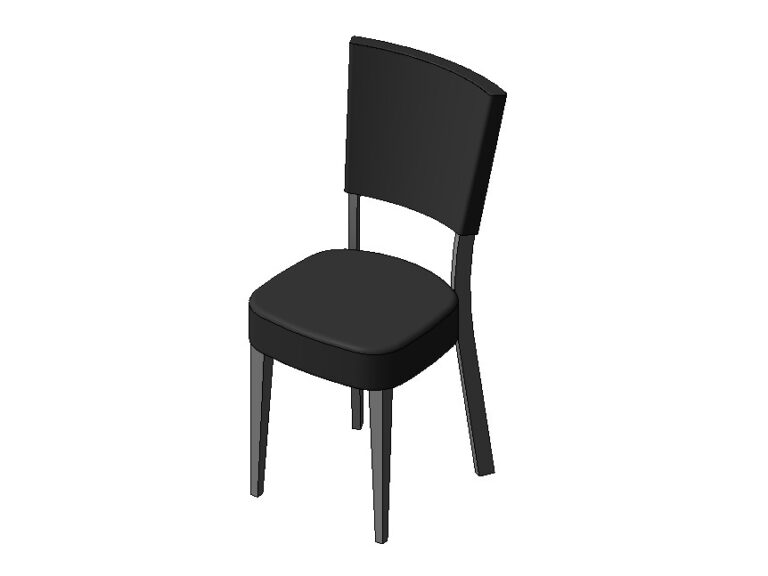 chair upholstered dining cafe style restaurant modern revit family 3d view