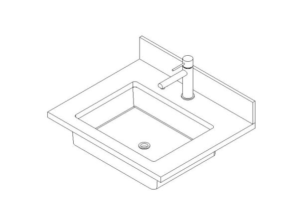 Vanity Top One Sink Undermount Rectangle