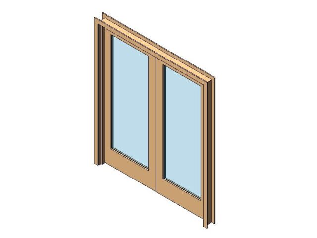 Double Flush Wood Door with Vision Glass Standard