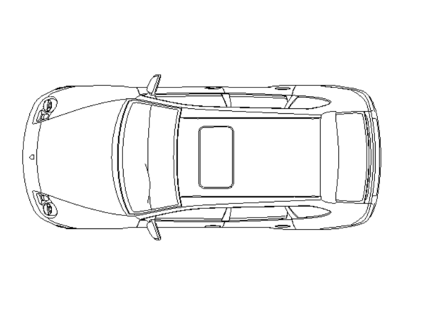 Car 2D Plan Porsche