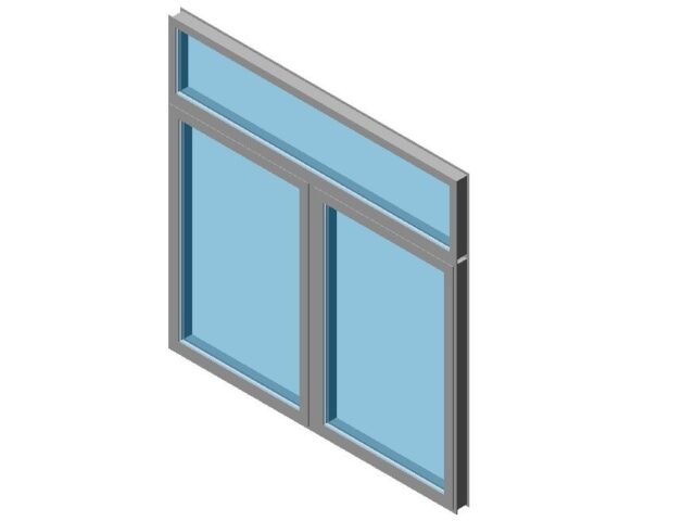 Double Casement Window With Transom Aluminum Frame