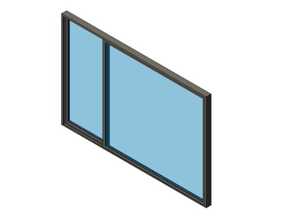 Sliding Door With Two Unequal Panels
