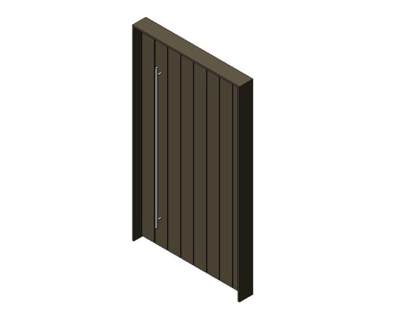 Pivot Entry Door w/ Vertical Grooves