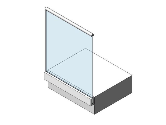 Glass Railing with Round Cap And Sidebase Shoe