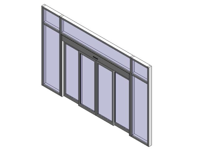 Automatic Sliding Door In Curtain Wall Revit Model