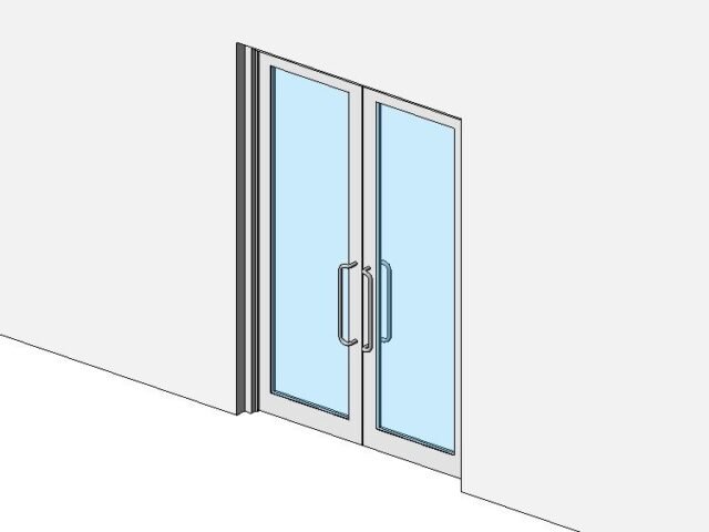 Glass Door Double Medium Profile Aluminum Frame