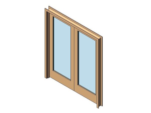 Double Flush Wood Door with Vision Glass Standard